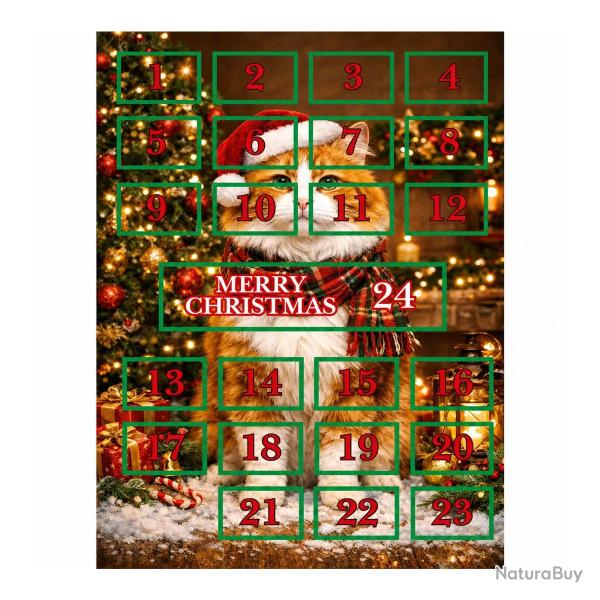 Calendrier de l'Avent pour Chat - 24 Surprises Quotidiennes