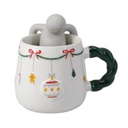Set de 2 Mugs avec Filtre &agrave; Th&eacute; en Porcelaine