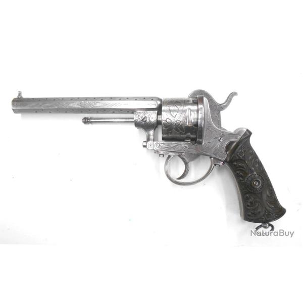 Superbe revolver grav�, cal 12mm � Broche, fini par Lepage Moutier arquebusiers � Paris cat. D