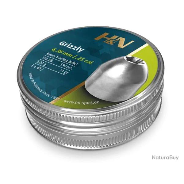 Plombs H&N Grizzly 6,35 mm 6.35 mm - 31 gr -