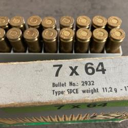 Lot de 34 balles calibre 7x64 - 11,2gr (173 grains)