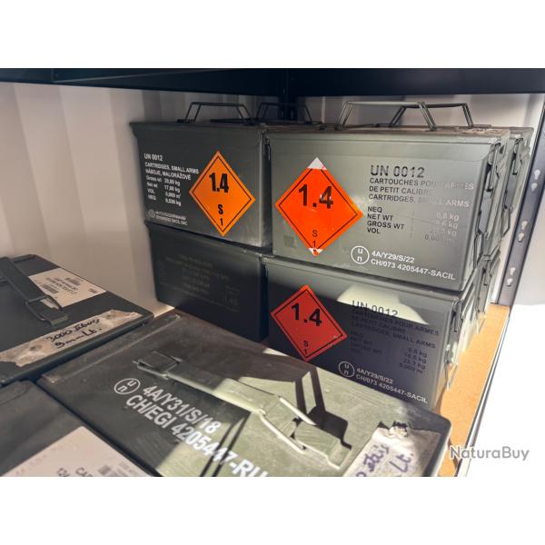 4 Caisses de munitions vides sans cartouches Joint ok Bonne �tat