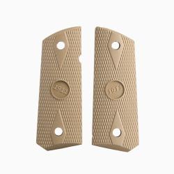 Grip crosse textur&eacute; pour 1911 Officier Tan