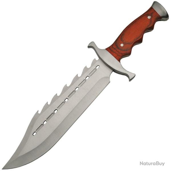Couteau Fixe Rite Edge Bowie Gator Lame Inox Clip Point Manche Pakkawood Marron �tui Nylon CN211398