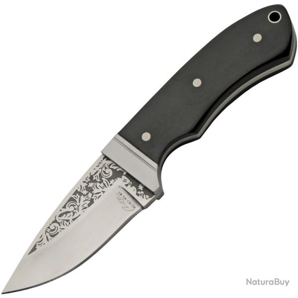 Couteau Fixe Rite Edge Bobcat Skinner Lame Acier 3Cr13 Manche Bois Noir �tui Nylon CN211630BK