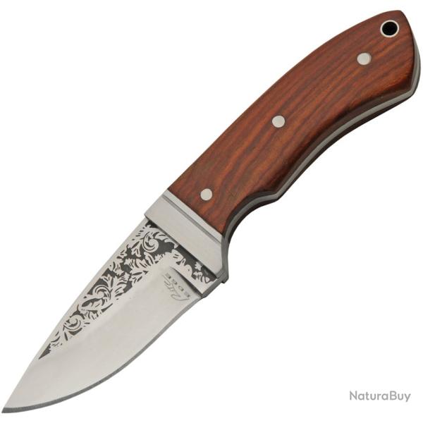 Couteau Fixe Rite Edge Bobcat Skinner Lame Acier 3Cr13 Manche Bois Marron �tui Nylon CN211630BR