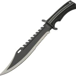 Couteau Fixe Rite Edge Raptor Hunter Lame Acier 3Cr13 Manche ABS Noir &Eacute;tui Nylon CN211633