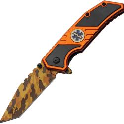 Couteau Rite Edge EMS A/O Lame Acier 3Cr13 Manche Aluminium Noir et Orange Linerlock CN300598EM