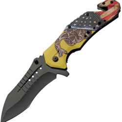 Couteau Pliant Rite Edge Don't Tread A/O Lame Acier 3Cr13 Manche Aluminium Noir Linerlock CN300599YW