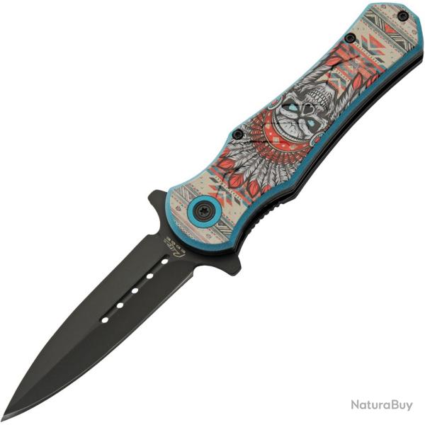 Couteau Pliant Rite Edge Headdress Skull A/O Lame Acier 3Cr13 Manche ABS Linerlock CN300603SK