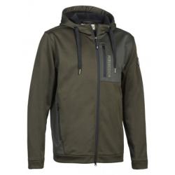 Sweat &agrave; capuche zipp&eacute; 15246 kaki vert percussion