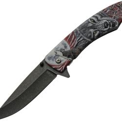 Couteau Rite Edge Dark Moon Rouge A/O Lame Acier 420 Manche Aluminium Noir Linerlock CN300605RD