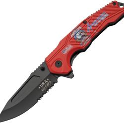 Couteau Pliant Rite Edge 250th Anniv A/O Lame Inox Manche Aluminium Rouge Linerlock CN300615RD
