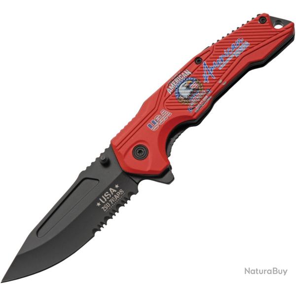 Couteau Pliant Rite Edge 250th Anniv A/O Lame Inox Manche Aluminium Rouge Linerlock CN300615RD
