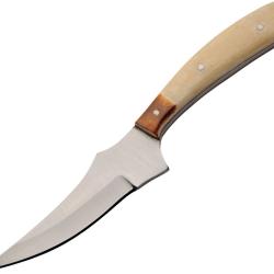 Couteau Fixe Rite Edge Trailing Point Lame Inox Manche Os Naturel &Eacute;tui Cuir PA203547BO