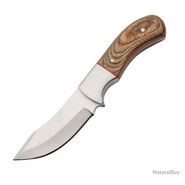 Couteau Fixe Rite Edge Rugged Hunter Lame Inox Manche Bois Marron �tui Cuir PA203548WD
