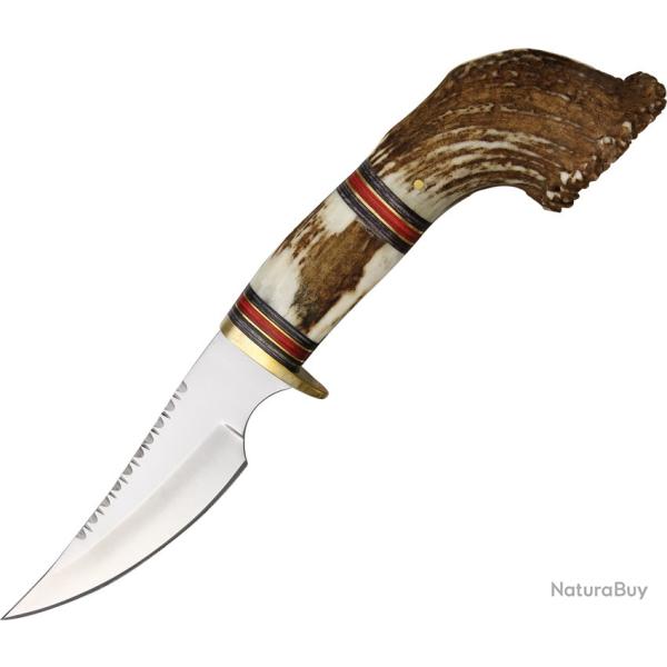 Couteau Fixe Rite Edge Crown Hunter Lame Inox Manche Bois de Cerf �tui Cuir PA7981