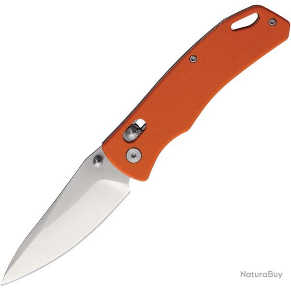Couteau Pliant Rite Edge Rolling Lock Lame Acier 8Cr13MoV Drop Point Manche G10 Orange RUC4005