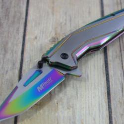 Couteau Tactical Urban Mtech A/O Spectrum Lame Acier 3Cr13 Manche Acier Linerlock Clip