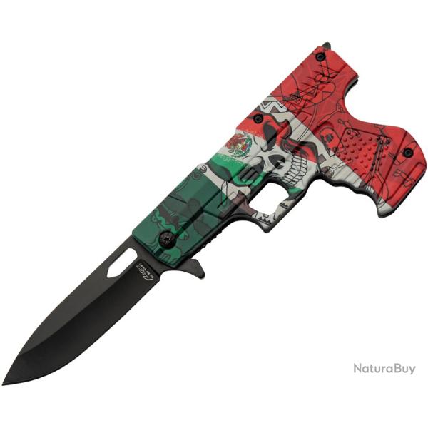 Couteau Pliant Rite Edge Gun Mexico A/O Lame Inox Manche ABS Linerlock CN300227MX