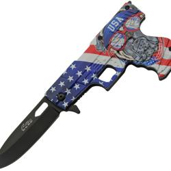 Couteau Pliant Rite Edge Gun Bulldog A/O Lame Inox Manche ABS Linerlock CN300227PV