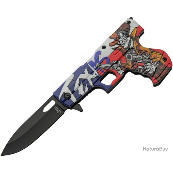 Couteau Pliant Rite Edge Gun Texas A/O Lame Inox Manche ABS Linerlock CN300227TE