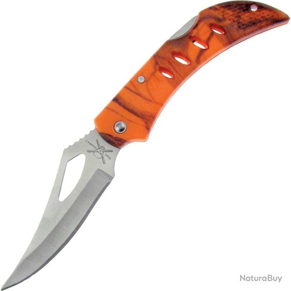 Couteau Pliant Frost Cutlery Tac Assault Lame Inox Manche Plastique Camo Orange Lockback FTA007OC
