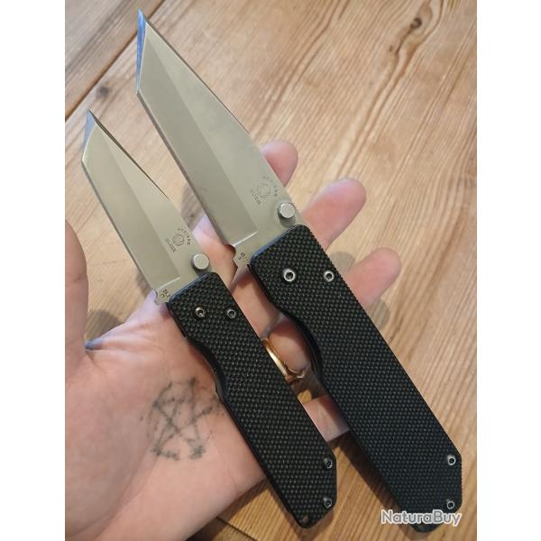 Tr�s Rares Paire de Couteaux BUCK STRIDER 880 et 881 Acier BOS ATS-34 !!!