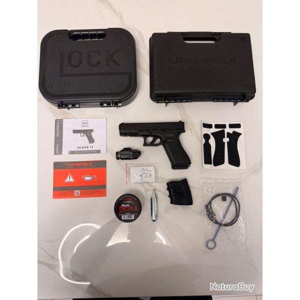 Umarex T4E Glock 17 Gen5 Co2 - Calibre .43 - Pack avec accessoires