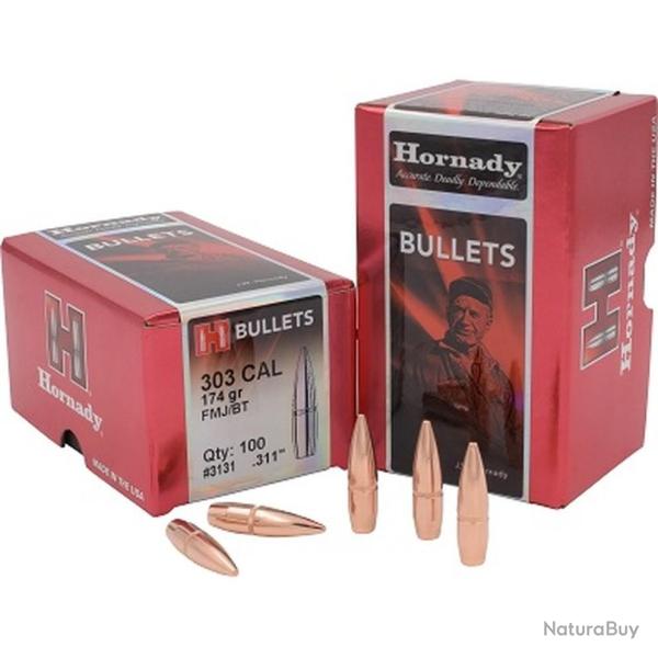 Bo�te de 100 ogives Hornady 303 .310 174GR FMJ BT 3131