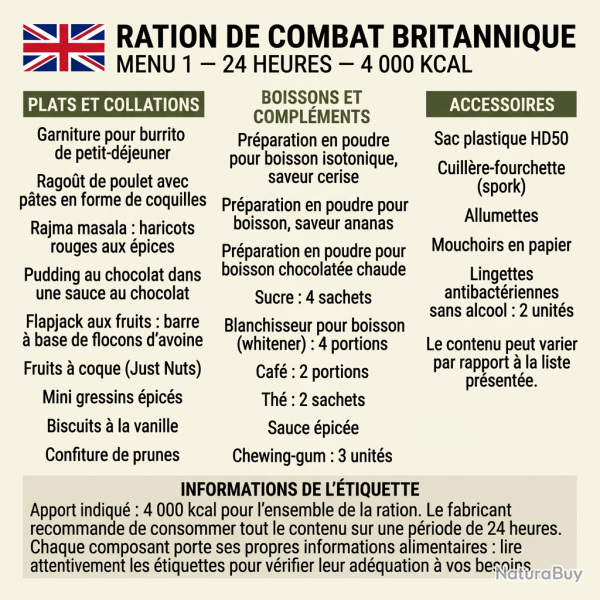 Ration militaire Arm�e Britannique - 1