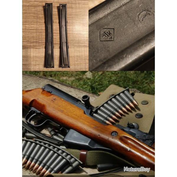 Paire de lame chargeur sovi�tique 10 cartouches 7.62X39 pour fusil SKS avec marquage 3TK