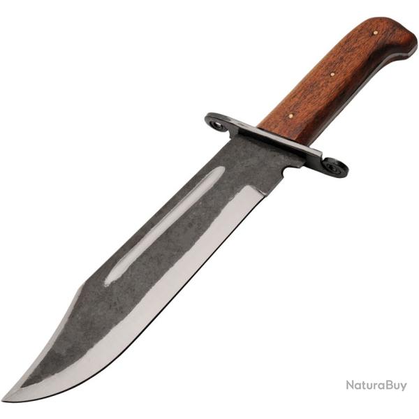 Couteau Fixe Forged Frontier Bowie Lame Acier Carbone Manche Noyer �tui Cuir PA4471