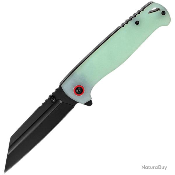 Couteau Pliant ElitEdge Lame Acier 8Cr13MoV Tanto Invers� Manche G10 Vert Jade Linerlock EE10B048TJD