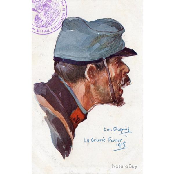 Carte postale illustr�e, soldat fran�ais, 1915, La Gruerie -N�8968