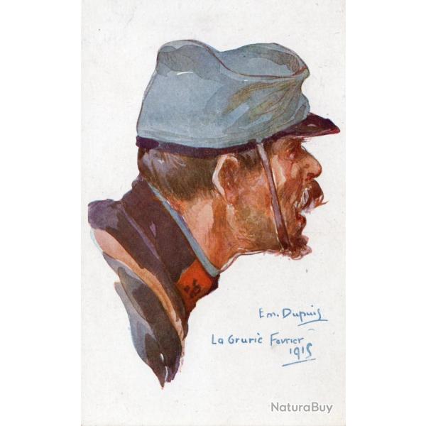 Carte postale illustr�e d'un soldat fran�ais 1915 -N�8969