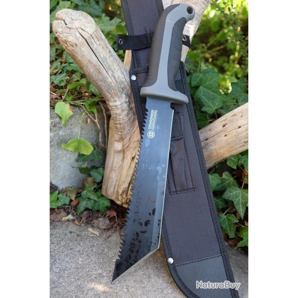 Couteau Tactical Lame Acier 3CR13 Tanto Scie Sur le Haut de la Lame Manche ABS �tui Nylon 01