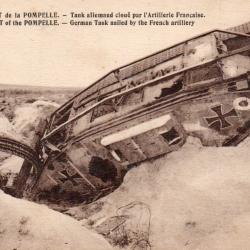 Carte postale ancienne - Fort de la Pompelle - Tank allemand d&eacute;truit -N&deg;8971