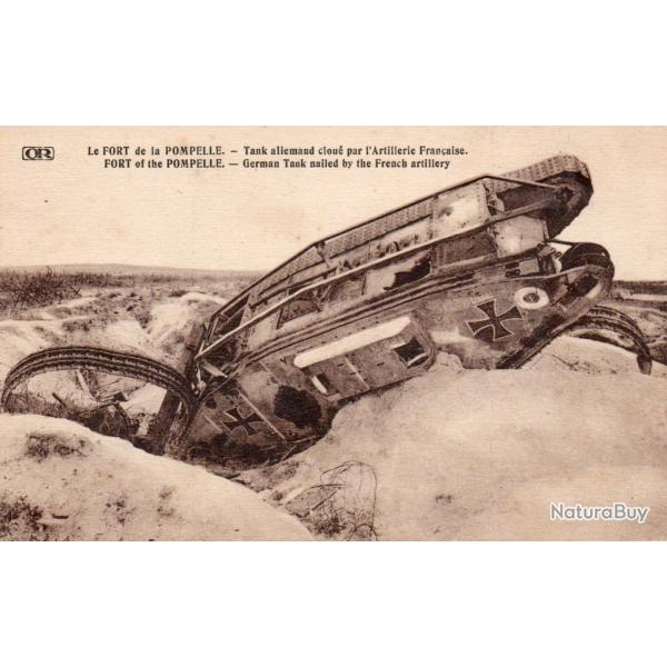 Carte postale ancienne - Fort de la Pompelle - Tank allemand d�truit -N�8971