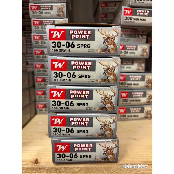 LOT 5 BO�TES !!! WINCHESTER POWER POINT - CAL.30-06 180gr 11.6G !