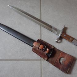 211123 - Ba&iuml;onnette Suisse Mod&egrave;le 1918 + PF. Pour fusil Schmidt-Rubin mod&egrave;le K 31 ou k11