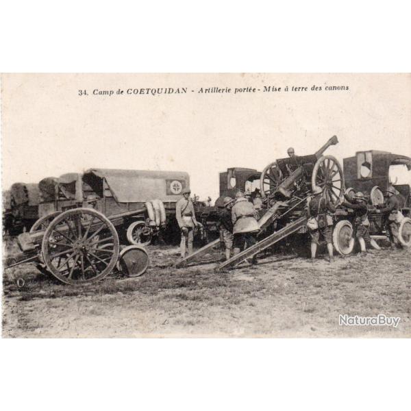 Carte postale ancienne - Camp de Co�tquidan, Artillerie port�e -N�8977