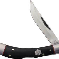 Couteau Pliant Rough Rider Lame Acier 440 Skinner Manche Micarta Noir Lockback RR2036