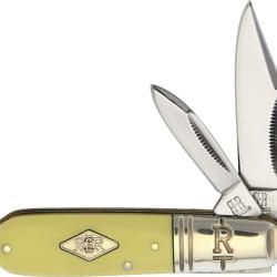 Couteau Pliant Rough Rider Barlow 2 Lames Acier Carbone Manche Synth&eacute;tique Jaune RR2040