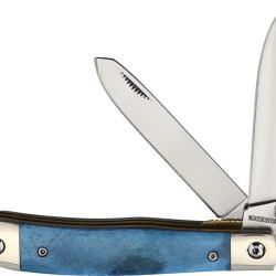 Couteau Pliant Rough Rider Trapper A/O Lame Inox Manche Os Lisse Bleu RR2236