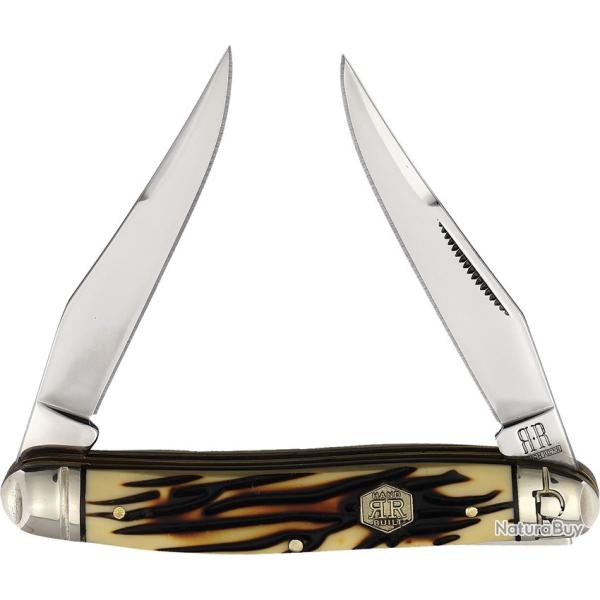 Couteau Pliant Rough Rider Muskrat 2 Lames Inox Manche Imitation Cerf RR2367
