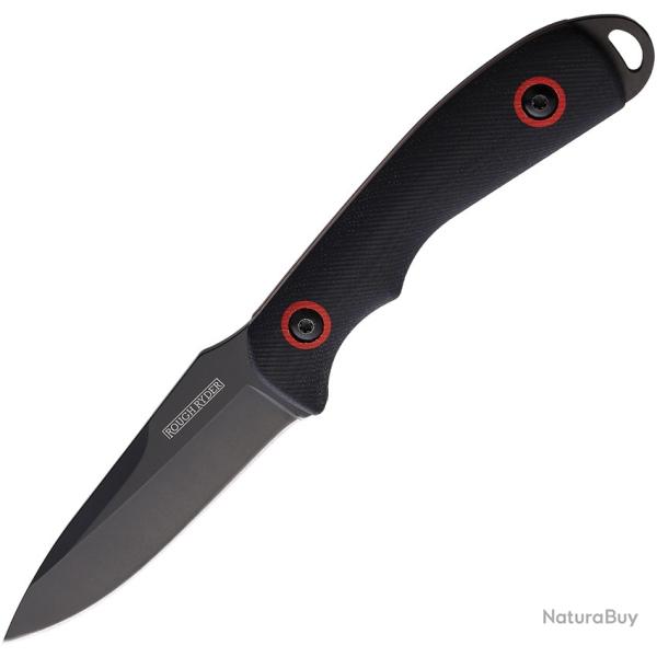 Couteau Fixe Rough Rider Lame Acier 3Cr13MoV Drop Point Manche G10 Noir et Rouge �tui Kydex RR2315