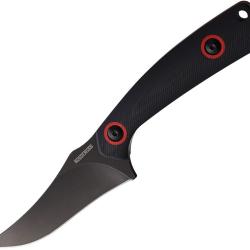Couteau Fixe Rough Rider Lame Acier 3Cr13MoV Skinner Manche G10 Noir et Rouge &Eacute;tui Kydex RR2394