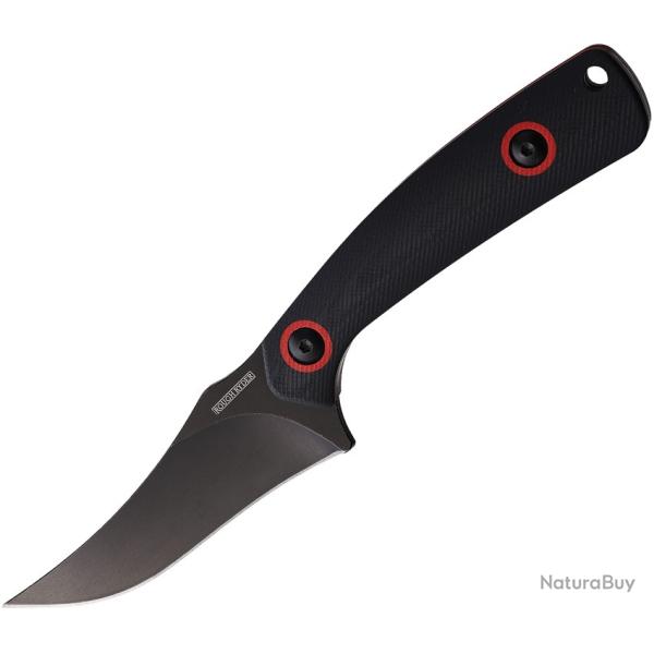 Couteau Fixe Rough Rider Lame Acier 3Cr13MoV Skinner Manche G10 Noir et Rouge �tui Kydex RR2394