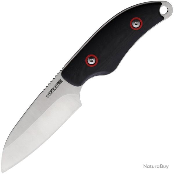 Couteau Fixe Rough Rider Lame Inox Manche G10 Noir et Rouge �tui Kydex RR2397